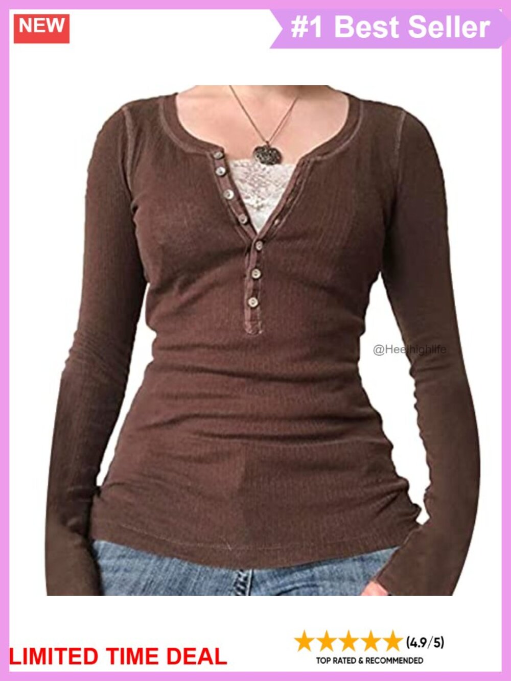 Women's Y2K Fairy Grunge Lace Trim Long Sleeve Tunic Top